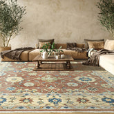 2' 6''x8' 10'' Brown Beige Sage Color Hand Knotted Indo Oushak  100% Wool Traditional Oriental Area Rug